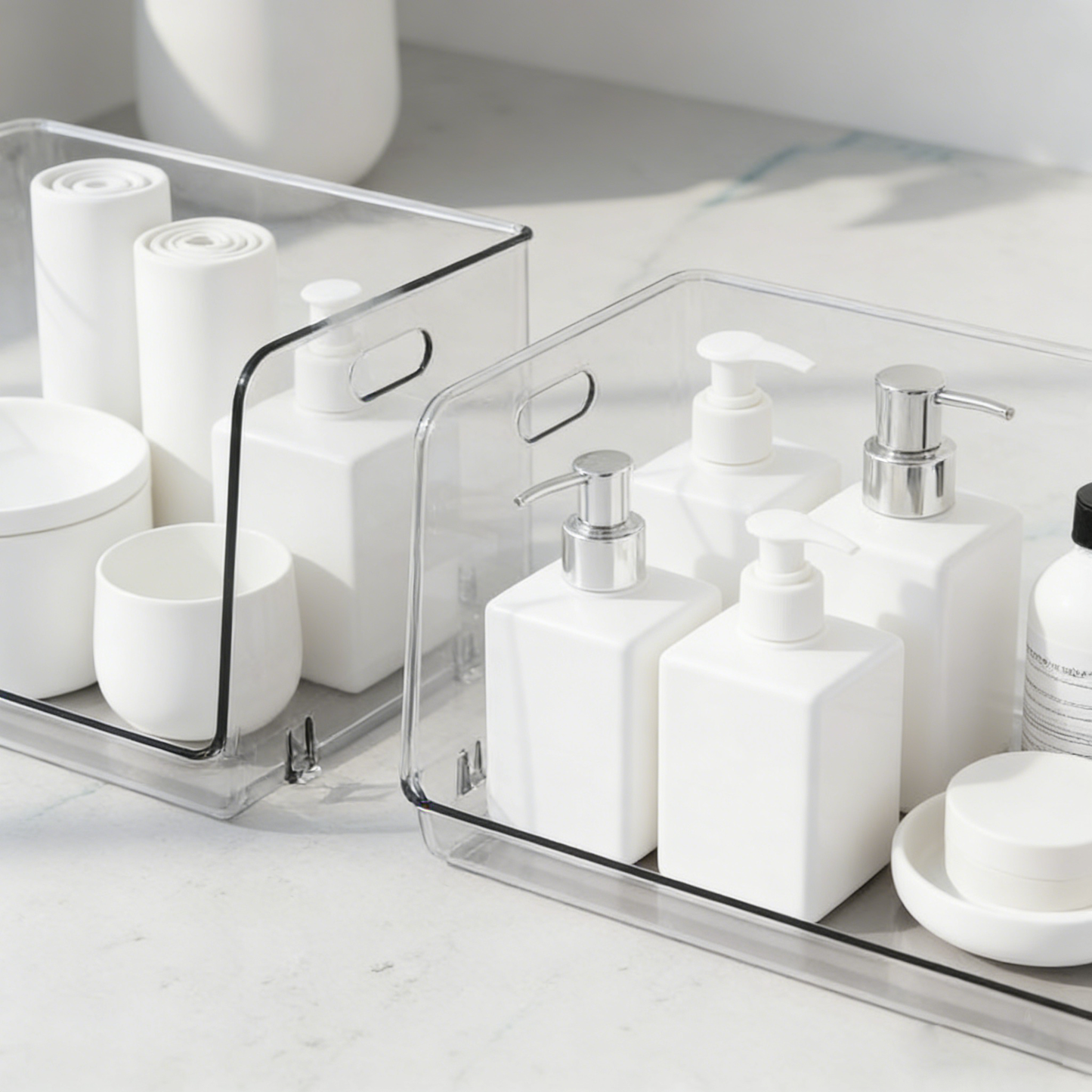 Larnto® Acrylic Storage Bins | Multi-Use Clear Organizers