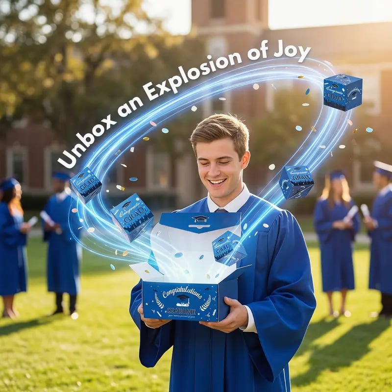 💞LAST DAY 50% OFF ✨2026 Graduation Explosion Pop Gift Box 🎓 Surprise Bounce Cash Box Grad Party Gift Bag Set