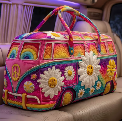 💞LAST DAY 50% OFF ✨Larnto® Hippie Journey Quilted Duffle Bag 5