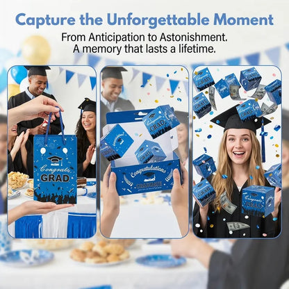 💞LAST DAY 50% OFF ✨2026 Graduation Explosion Pop Gift Box 🎓 Surprise Bounce Cash Box Grad Party Gift Bag Set