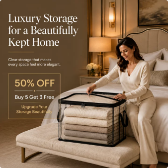 🎁💞LAST DAY 75% OFF ✨📦Larnto®Large Heavy-Duty Thick Plastic Clear Storage 4