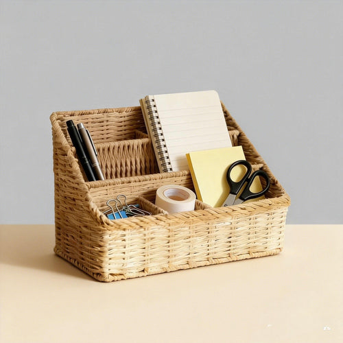 Larnto® Rattan Desk Organizer