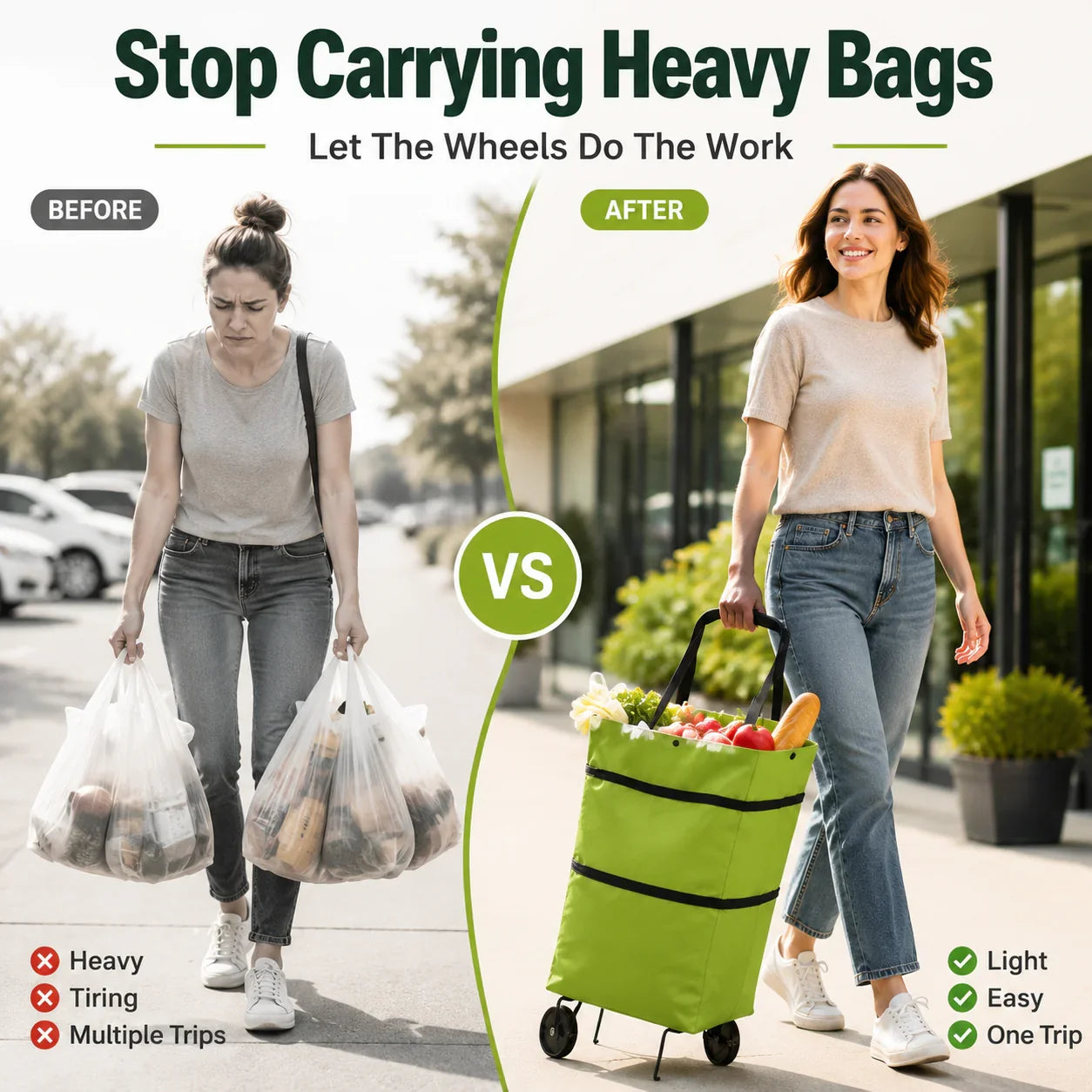 🔥HOT SALE 50% OFF🔥Foldable 2-in-1 Shopping Bag