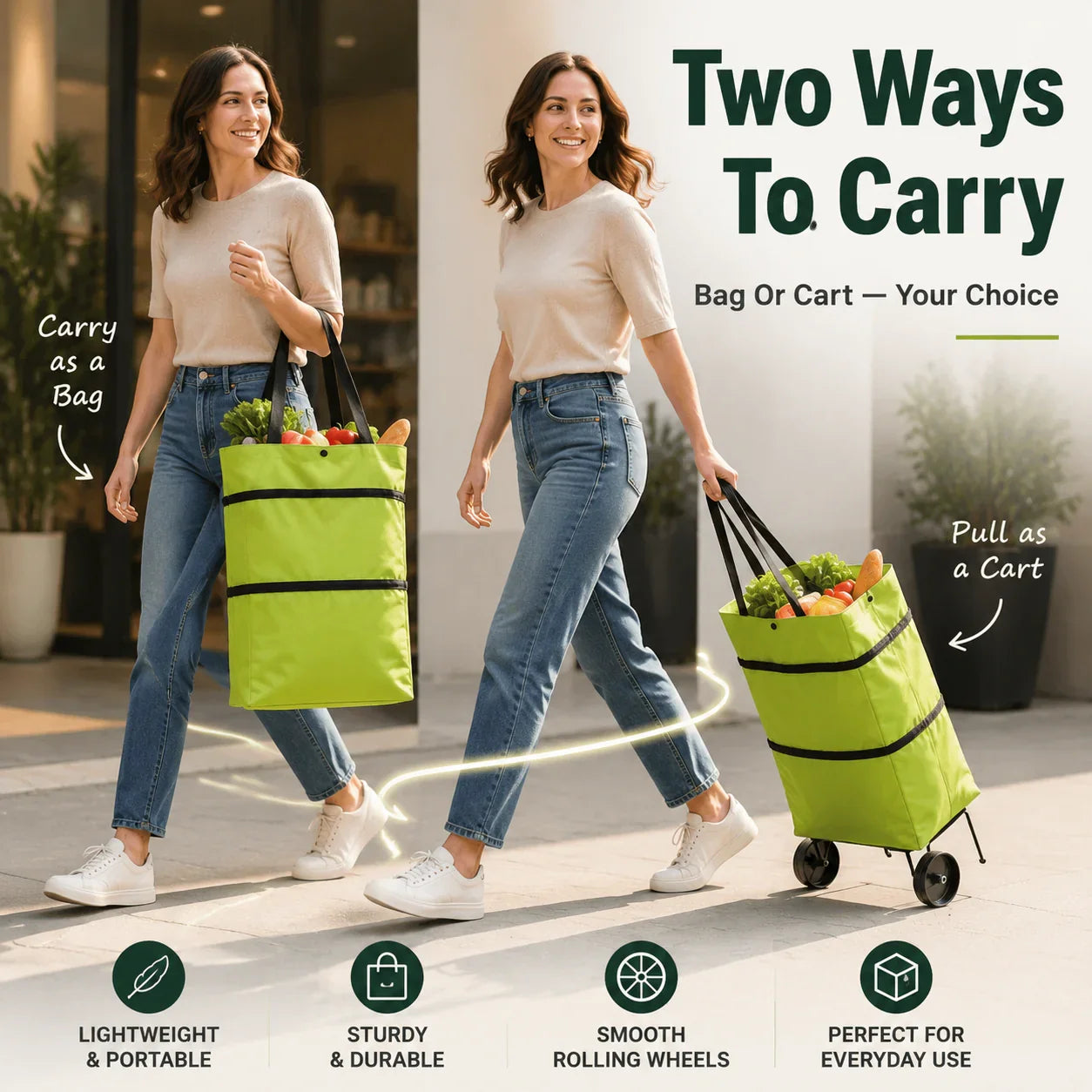 🔥HOT SALE 50% OFF🔥Foldable 2-in-1 Shopping Bag