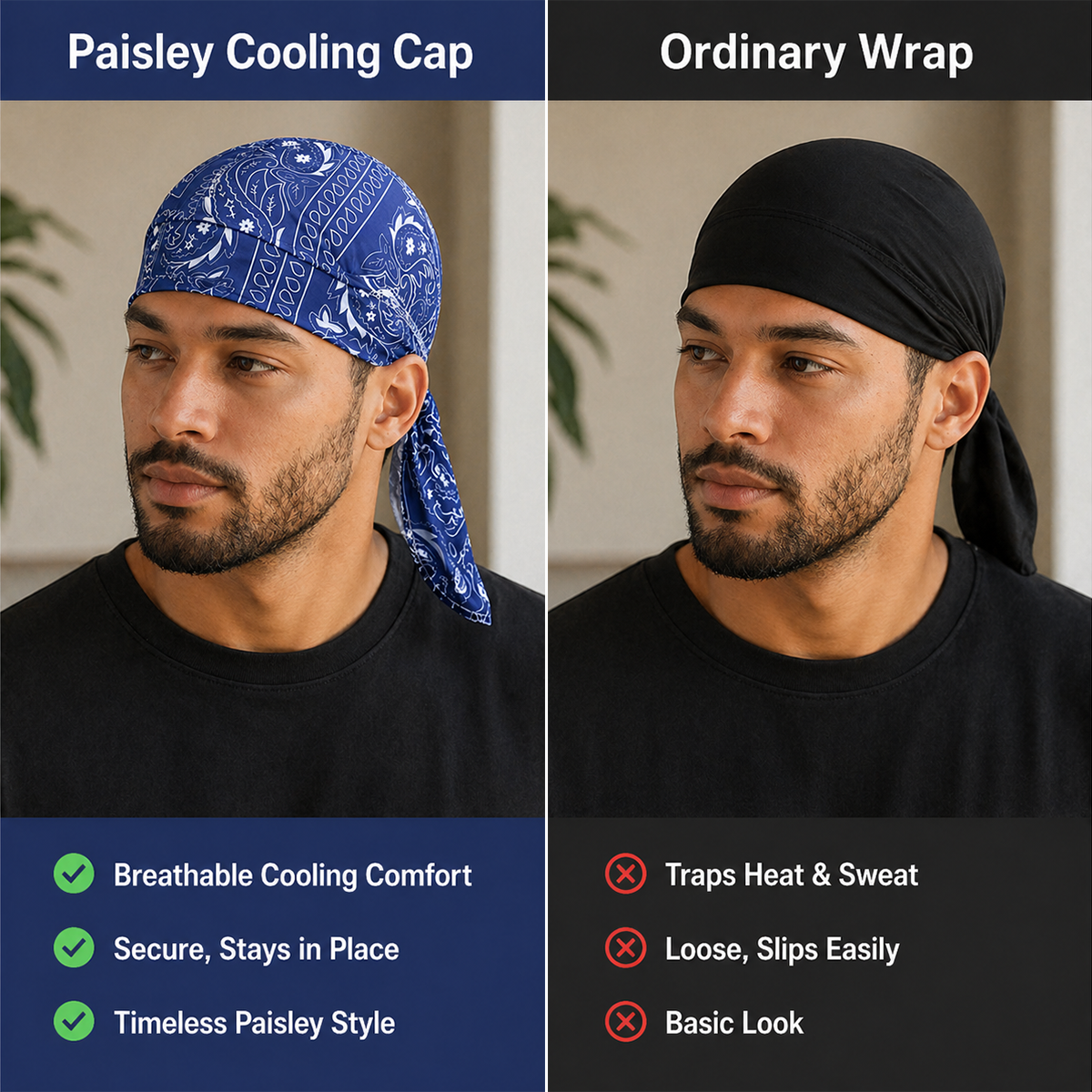 🔥Last Day - 50% OFF🔥 Paisley Cooling Headscarf Cap