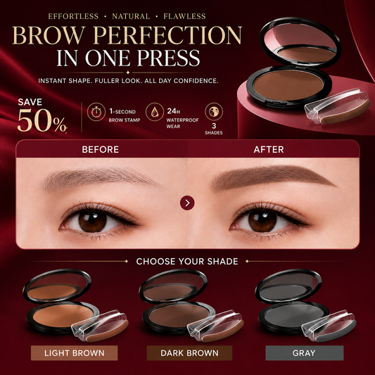 💞LAST DAY 50% OFF ✨Instant Symmetrical Eyebrow Stamp Kit – Effortless Waterproof Brow Powder Makeup
