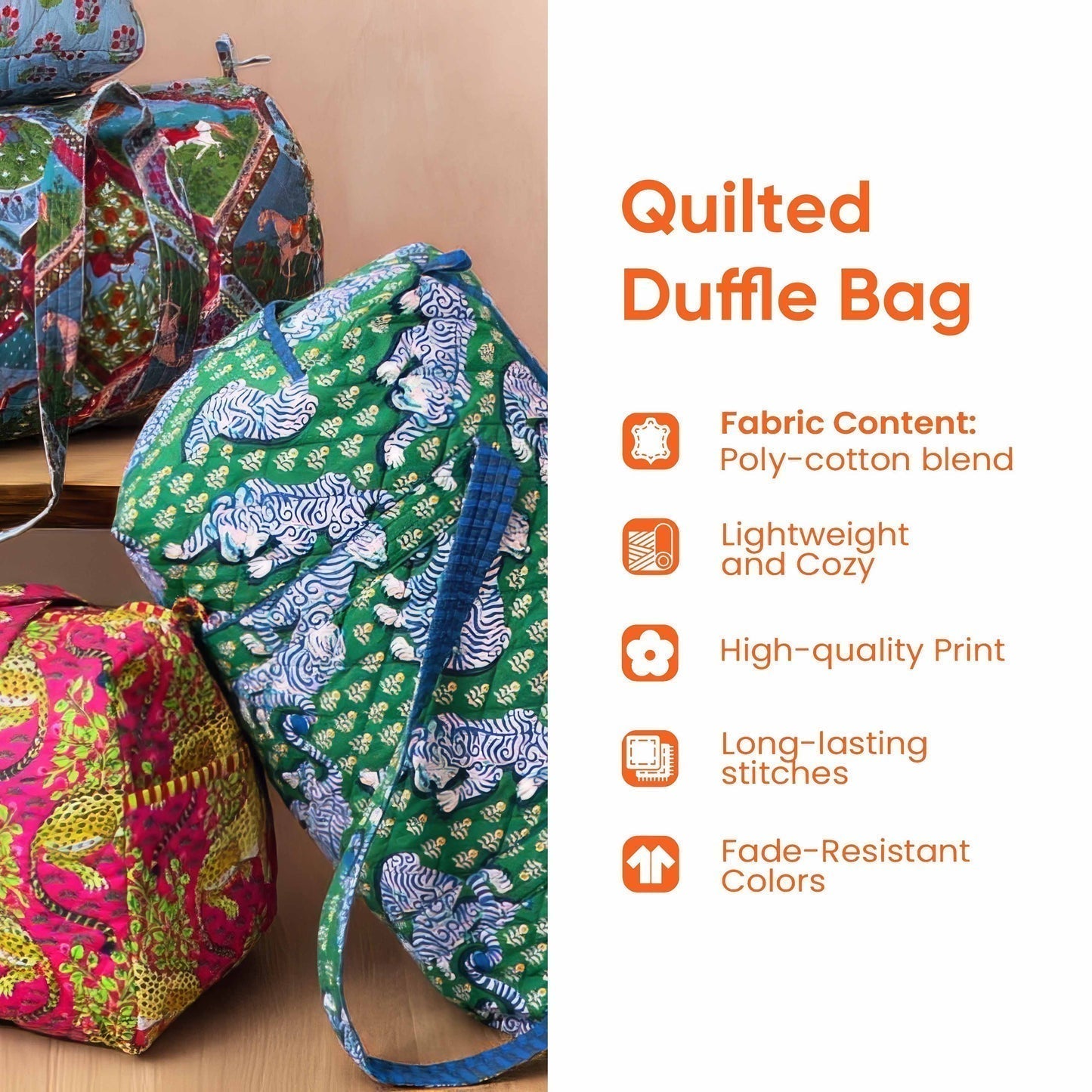 💞LAST DAY 75% OFF ✨Larnto®  Hippie Journey Quilted Duffle Bag UPSELL