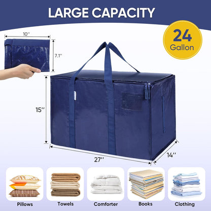 💞LAST DAY 50% OFF ✨24 Gallon Extra Large Moving Bags Heavy Duty with Zippers & Carrying Handles