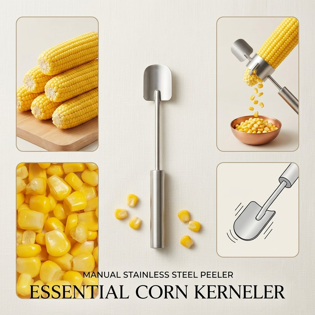 💞LAST DAY 50% OFF ✨Stainless Steel Corn Peeler – Premium Kernel Stripping Tool
