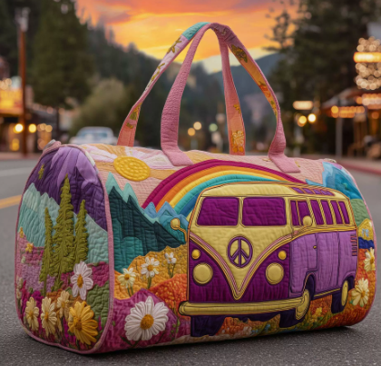 💞LAST DAY 50% OFF ✨Larnto® Hippie Journey Quilted Duffle Bag