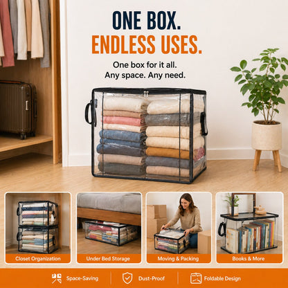 🎁💞LAST DAY 75% OFF ✨📦Larnto®Large Heavy-Duty Thick Plastic Clear Storage 3