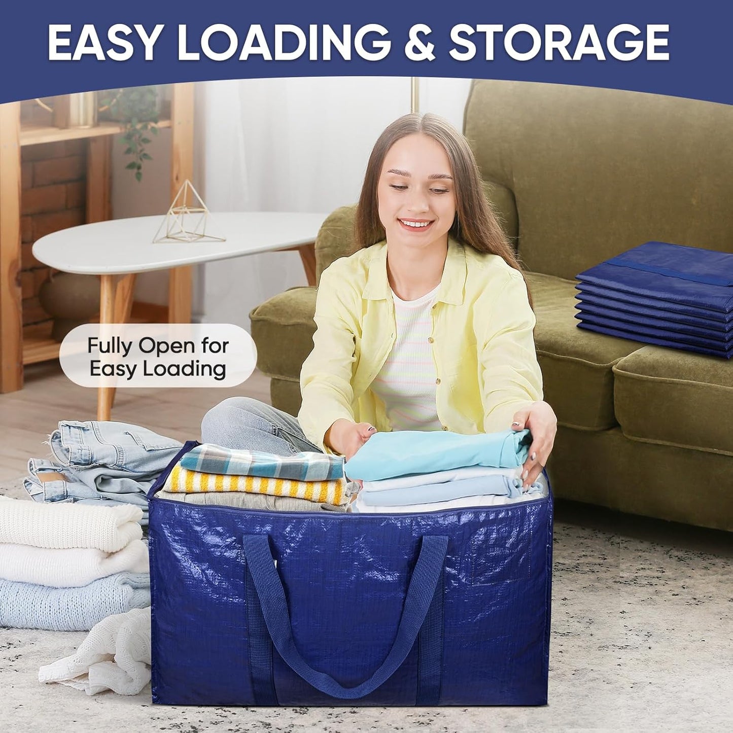 💞LAST DAY 50% OFF ✨24 Gallon Extra Large Moving Bags Heavy Duty with Zippers & Carrying Handles