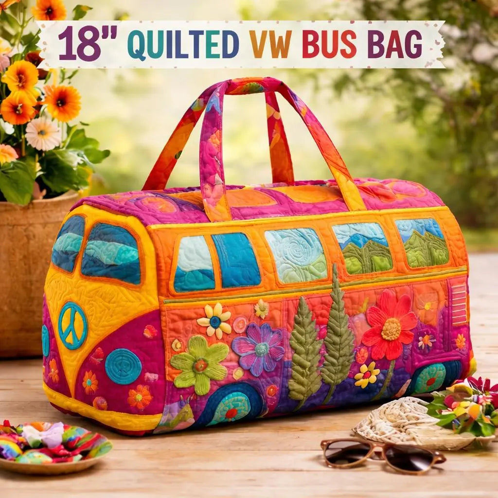 💞LAST DAY 50% OFF ✨Larnto® Hippie Journey Quilted Duffle Bag