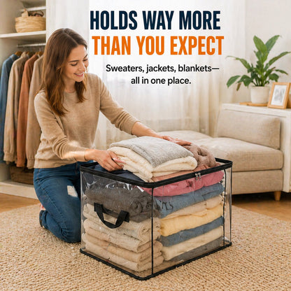 🎁💞LAST DAY 75% OFF ✨📦Larnto®Large Heavy-Duty Thick Plastic Clear Storage 3