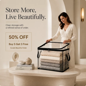 🎁💞LAST DAY 75% OFF ✨📦Larnto®Large Heavy-Duty Thick Plastic Clear Storage 4