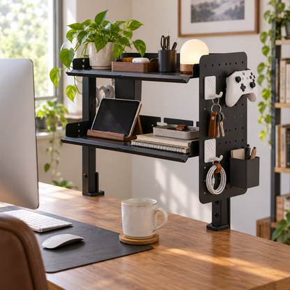 Metal Clamp On Desk Shelf