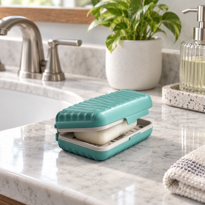 Leakproof Bar Soap Holder Dish With Lid For Shower