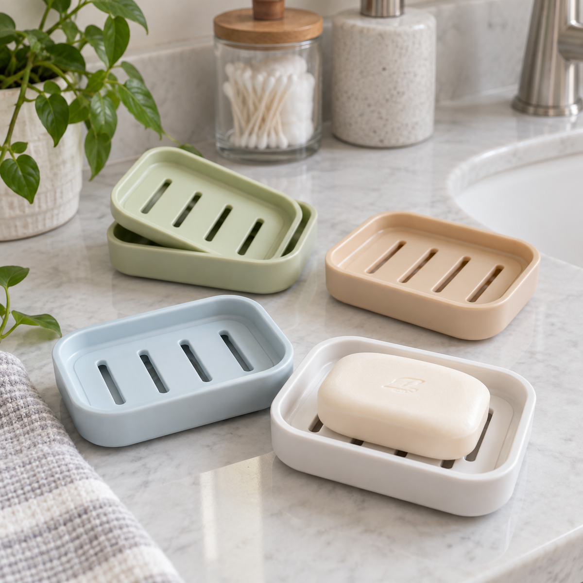 4 Pack Plastic Soap Dish