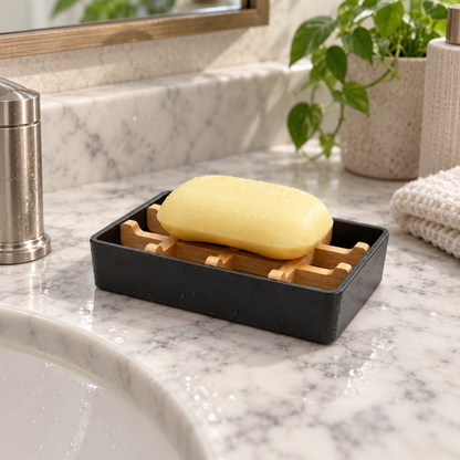 Bamboo Self Draining Soap Dish