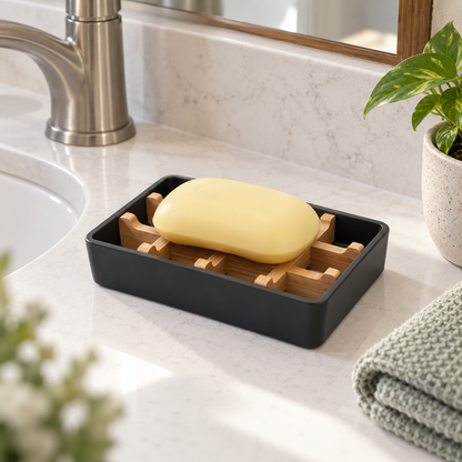 Bamboo Self Draining Soap Dish