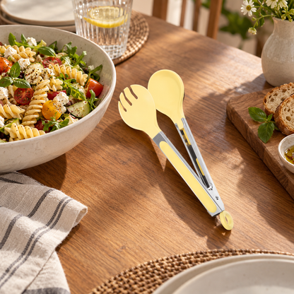 Silicone Food Tongs With Self-Locking Round Clip And Stand