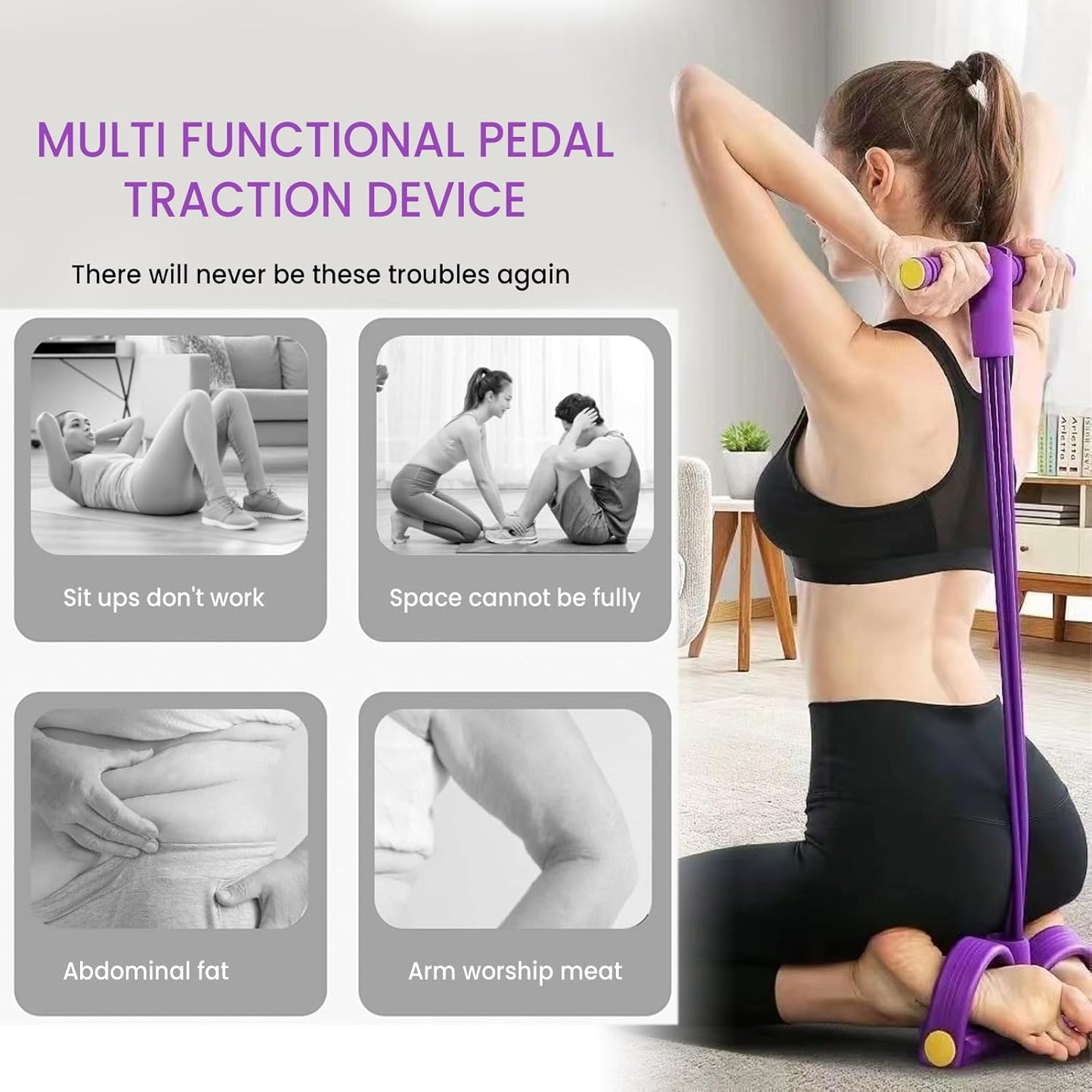 💪💞LAST DAY 50% OFF ✨Polishpops®8-Tube Pedal Resistance Device— Full-Body Home Gym with Adjustable Strength & Detachable