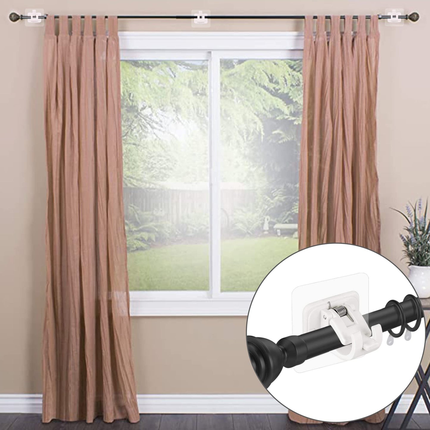 💞LAST DAY 50% OFF ✨No-Drill Curtain Rod Brackets