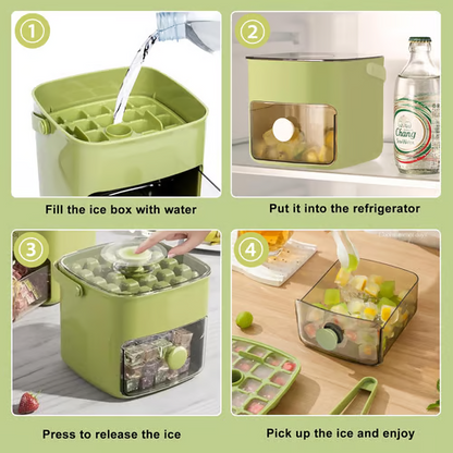 🍨🔥Last Day Special Price:£ 12.99!!!🧊Portable Ice Maker with Lid and Storage Box (48 cubes).