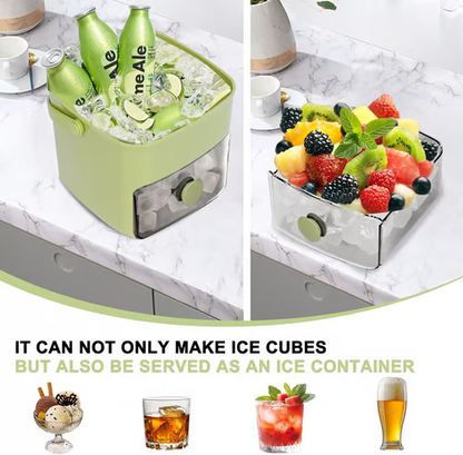 🍨🔥Last Day Special Price:£ 12.99!!!🧊Portable Ice Maker with Lid and Storage Box (48 cubes).