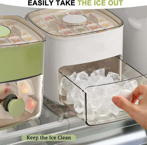 🍨🔥Last Day Special Price:£ 12.99!!!🧊Portable Ice Maker with Lid and Storage Box (48 cubes).