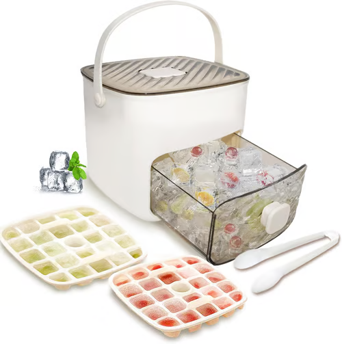 🍨🔥Last Day Special Price:£ 12.99!!!🧊Portable Ice Maker with Lid and Storage Box (48 cubes).