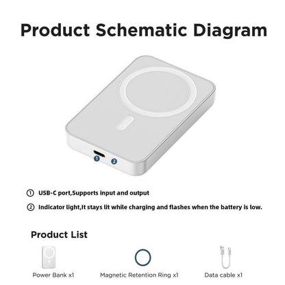🔋LAST DAY 50% OFF ✨ Magnetic Wireless Power Bank for iPhone – 5000mAh