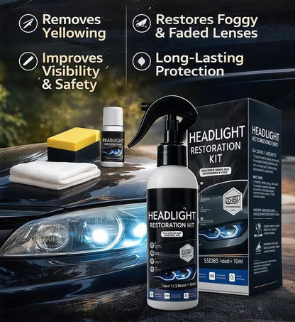 🚘🚗LAST DAY 75% OFF ✨Larnto®Powerful Headlight Restoration Spray | Remove Yellowing & Oxidation Instantly