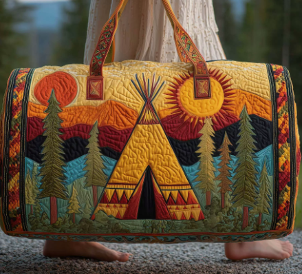 💞LAST DAY 50% OFF ✨Larnto® Hippie Journey Quilted Duffle Bag 4