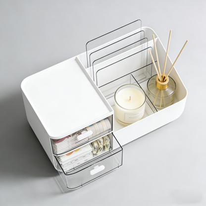 Larnto® 4-Compartment Drawer Organizer with 2 Drawers