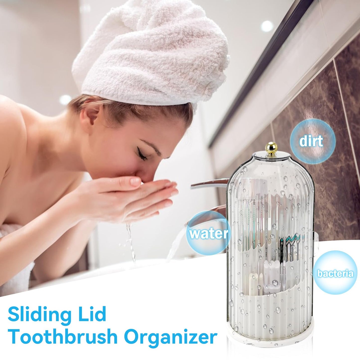 🔥💞LAST DAY 50% OFF ✨✨Sliding Lid Toothbrush Organizer