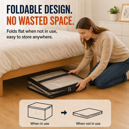 🎁💞LAST DAY 75% OFF ✨📦Larnto®Large Heavy-Duty Thick Plastic Clear Storage 3