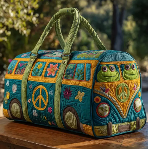 💞LAST DAY 50% OFF ✨Larnto® Hippie Journey Quilted Duffle Bag 3