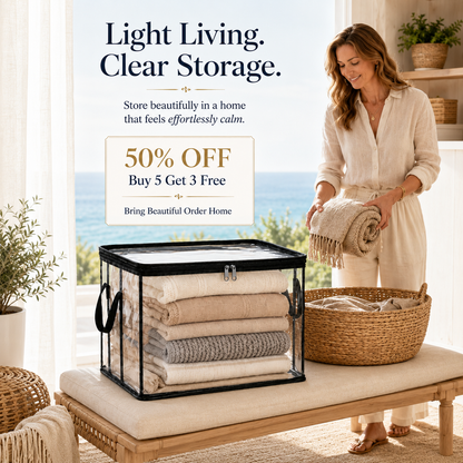🎁💞LAST DAY 75% OFF ✨📦Larnto®Large Heavy-Duty Thick Plastic Clear Storage 3