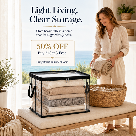 🎁💞LAST DAY 75% OFF ✨📦Larnto®Large Heavy-Duty Thick Plastic Clear Storage 3