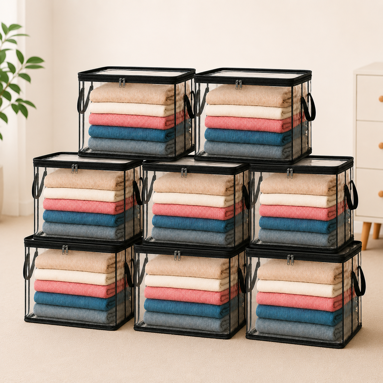 🎁💞LAST DAY 50% OFF ✨📦Larnto®Large Heavy-Duty Thick Plastic Clear Storage