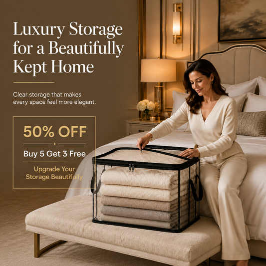 🎁💞LAST DAY 50% OFF ✨📦Larnto®Large Heavy-Duty Thick Plastic Clear Storage