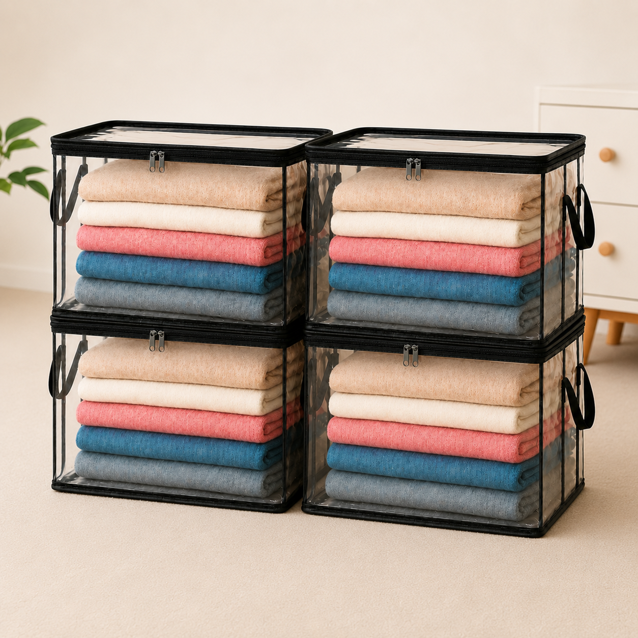🎁💞LAST DAY 50% OFF ✨📦Larnto®Large Heavy-Duty Thick Plastic Clear Storage
