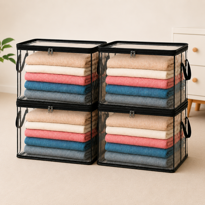 🎁💞LAST DAY 75% OFF ✨📦Larnto®Large Heavy-Duty Thick Plastic Clear Storage 3