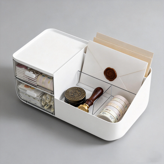 Larnto® 4-Compartment Drawer Organizer with 2 Drawers