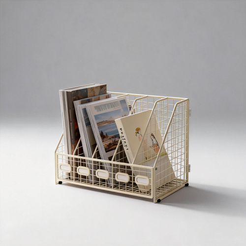 Larnto® Metal Desk Organizer | 5 Vertical Compartment File Holder