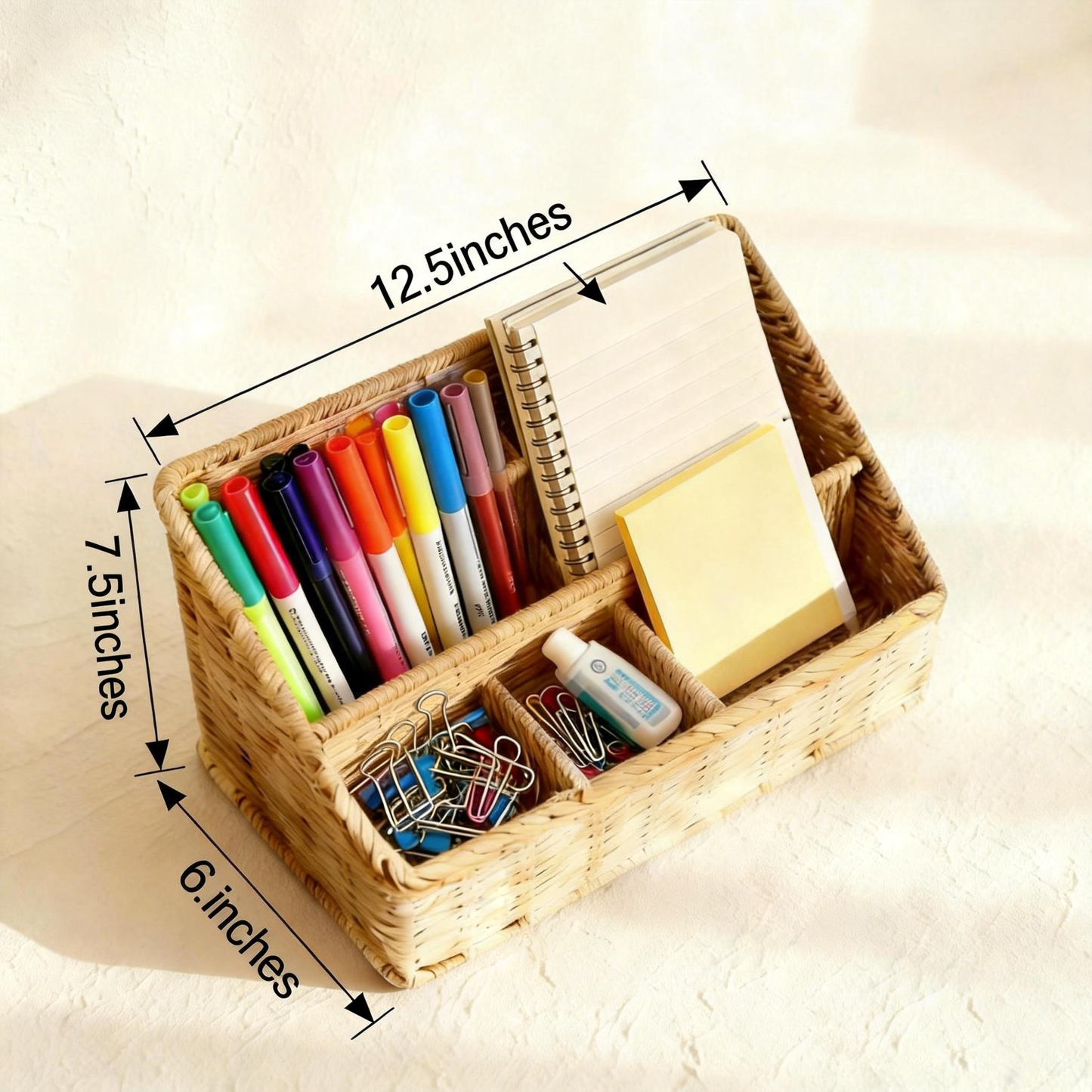 Larnto® Rattan Desk Organizer