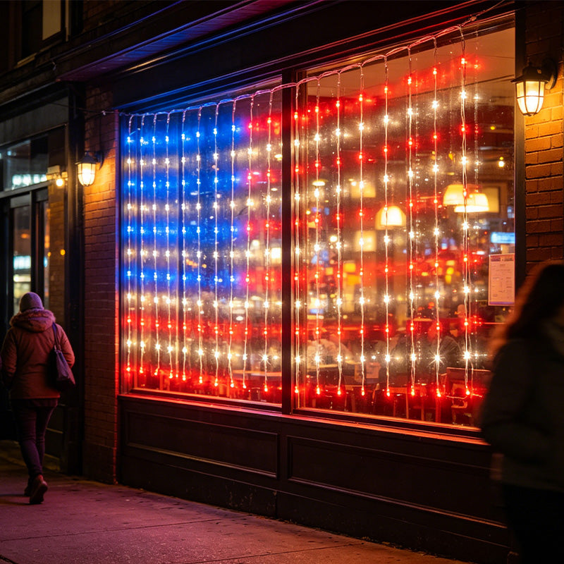 ❤️LIMITED-TIME 30% OFF! ✨ Patriotic Flag Net Lights – USB, Waterproof, 50,000-Hour ✨