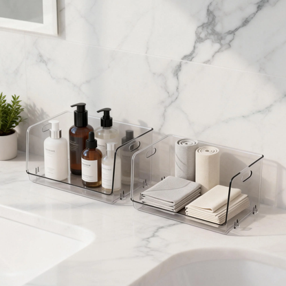 Larnto® Acrylic Storage Bins | Multi-Use Clear Organizers