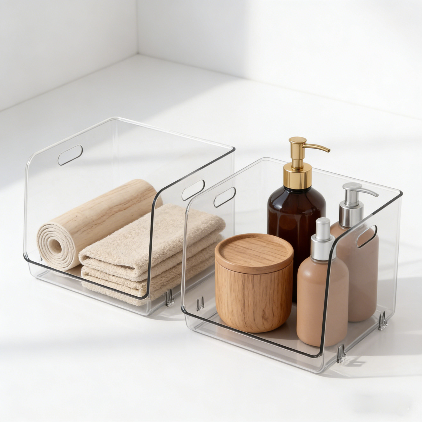 Larnto® Acrylic Storage Bins | Multi-Use Clear Organizers